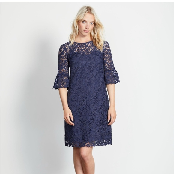 Boden Brittany Lace Blue Bell Sleeve Dress - Picture 1 of 6